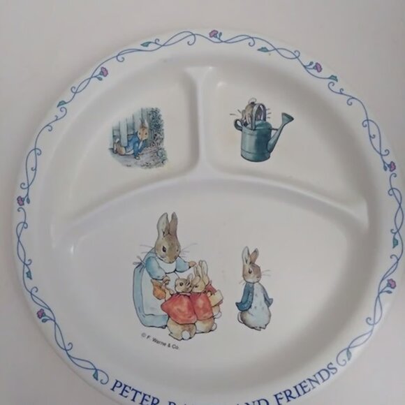 Vintage Peter Rabbit and Friends Toddler Child Melamine Divided Plate by EDEN - Picture 3 of 3